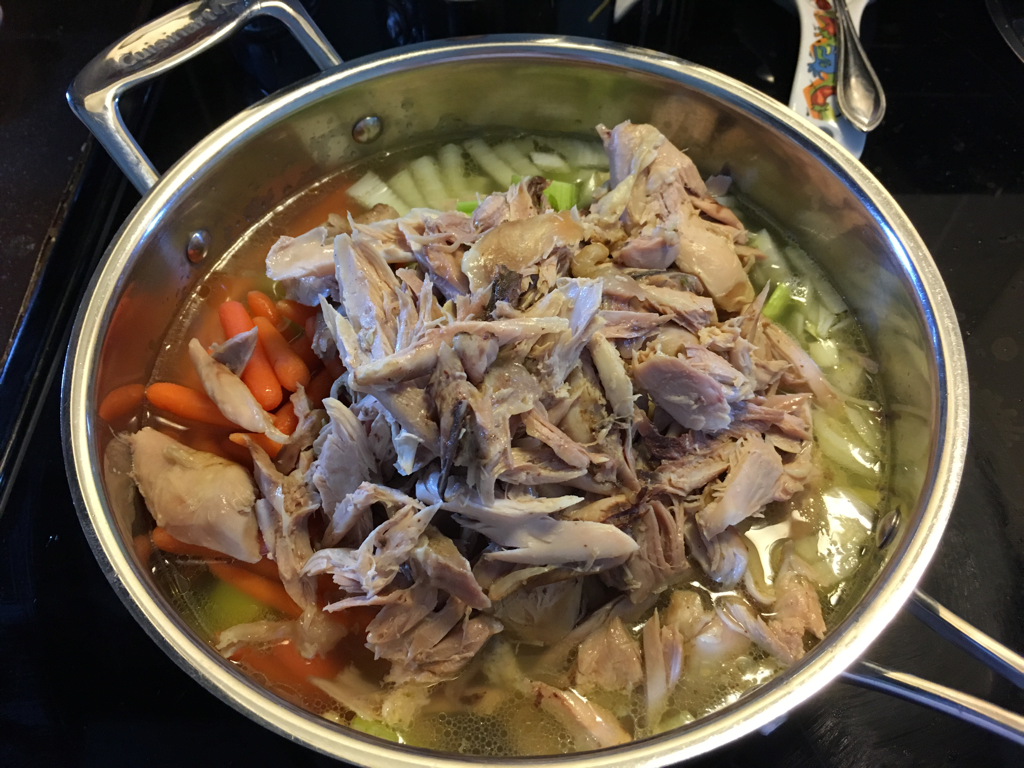 Add chicken to pot